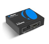 OREI Répartiteur HDMI 6,5 cm² Sortie 4K - 1 x 2 HDMI Dupliqué/Miroir - Répartiteur alimenté Full HD 1080p, 4K @ 30 Hz (Une entrée vers Deux Sorties) - Câble USB Inclus - 1 Source vers 2 écrans