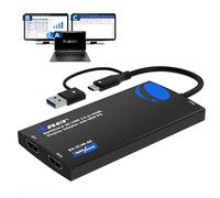 OREI SplitExtend Répartiteur HDMI 4K avec écran étendu pour double moniteur - Affichage multi-écrans 3 écrans séparés - Adaptateur USB A et USB-C vers HDMI 2.0, 4K @ 60 Hz, chargeur PD 90 W,