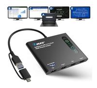 OREI SplitExtend Répartiteur HDMI, écran étendu pour quatre moniteurs, affichage multi-moniteurs, 5 écrans séparés, adaptateur USB-C vers HDMI 2.0, sorties 4K @ 30 Hz, compatible Windows et Mac