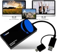 OREI SplitExtend Répartiteur HDMI pour écran Double - Affichage Multi-écrans 3 écrans séparés - Adaptateur USB A et USB-C vers HDMI 2.0, Sortie 4K @ 30 Hz 1, Sortie 1080p 2 pour Windows, Mac OS G