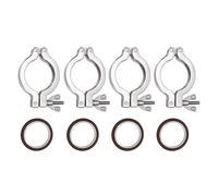 Oreilet 4 Ensembles de Pinces à Vide en Acier Inoxydable et de Joints Toriques FKM, Joints Toriques à Pince à Vide Rapide pour Tuyau D'échappement de Chambre Dégazage Système