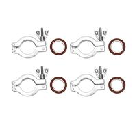 Oreilet 4 Ensembles de Pinces à Vide en Acier Inoxydable KF25 et Joints Toriques Caoutchouc fluoré, écrous Oreilles, Pinces à Vide Rapides, Joints Toriques pour Dégazage du Système