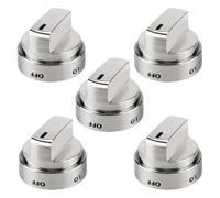 Oreilet 5 Pièces AEZ73453509 Boutons de Cuisinière, Boutons de Four Remplacements Bouton de Commande de Brûleur pour Four AP5669773 AEZ73453503 AEZ72909008 (SILVER)