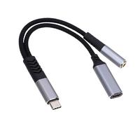 Oreilet Adaptateur USB C vers 3,5 Mm pour Casque et Chargeur, 2 en 1 USB Type C AUX Splitter Chargeur Prise Casque Dongle Cordon Adaptateur Sonore Charge Rapide