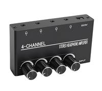 Oreilet Amplificateur de Casque 4 Canaux, Séparateur D'Amplificateur de Casque Audio Stéréo avec Sortie 1/4", Mini Amplificateur Répartiteur D'écouteurs pour Mixeur de Son (Prise UE)
