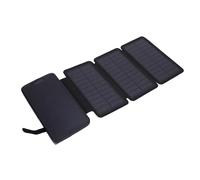 Oreilet Banque d'alimentation Solaire 20000mAh, Banque d'alimentation sans Fil avec Panneau Solaire Three Fold et Lumière LED et Double Sortie USB, Batterie Externe Imperméable (Black)