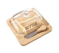 Oreilet Beurrier avec Couvercle et Couteau, Plateau Conservation du Beurre Hermétique pour Comptoir et Réfrigérateur, Boîte Conservation du Beurre et du Fromage, Support Alimentaire (Couleur du