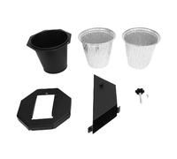 Oreilet Bodet à Graisse Goutte, Porte-capacités de Graisse Acier Robuste avec Une Doublure Godet à Goutte à Jetable 0,65 L, Un Seau Fumeurs à Granulés pour Les Accessoires Traeger