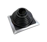 Oreilet Bottarde de Solin pour Toit Métallique, 25x25x10 cm, Noir (Botte | Botte de Ventilation avec Base Carrée, Kit d'étanchéité en EPDM, Adaptée aux Tuyaux de Diamètre Extérieur 110-160 Mm