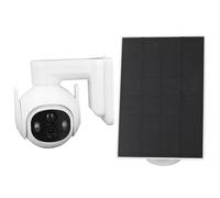 Oreilet Caméra Sécurité Solaire, Caméra Détection Mouvement AI 2K 3MP avec Panneau Solaire 3,5 W pour Maison, Intérieur Extérieur, Cour de Camping-Car, Grand Angle 360°