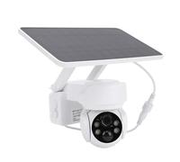 Oreilet Caméra Sécurité Solaire, Caméra Détection PIR Grand Angle Vue 2MP à 360 ° avec Panneau Solaire Silicium Monocristallin pour Maison, L'intérieur L'extérieur Cour Camping-Car