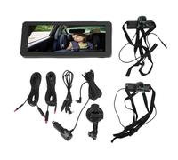 Oreilet Caméra Voiture Double pour 2 Enfants, écran partagé 6,86 Pouces, Caméra Siège Arrière Rotative 360 Degrés avec écran HD Ultra Large, Moniteur Voiture pour 2 Enfants Jumeaux