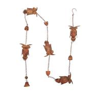 Oreilet Chaîne de Pluie 90,6 Pouces, Chaînes de Chouettes en Métal en Bronze de Pluie Ratcher d'eau de Réglable avec Cloche, pour Un Stac, Extérieur de la Décoration du Jardin.