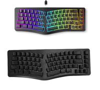 Oreilet Clavier de Jeu Ergonomique câblé USB, Clavier de 69 Touches V ShapeGaming, RVB Backlit Mechanical Feel pour Ordinateur Portable, Plug and Play