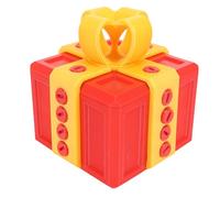 Oreilet Coffret Ennuyeux avec Vis, Boîte de Farce, Boîte de Noël Surprise Drôle, Coffret Fantaisie imprimé en 3D, pour Noël, Vacances D'anniversaire (Rouge avec de l'or)