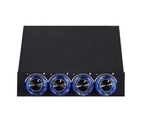 Oreilet Contrôleur Vitesse Ventilateur Pc, 4 Canaux Contrôleur de Température Vitesse Ventilateur D'Ordinateur Avec Affichage Led Bleu, Contrôleur Ventilateur à Réduction Chaleur