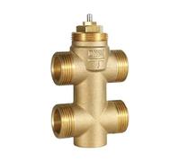 Oreilet Corps de Vanne de Bobine de Ventilateur à Filetage Mâle 4 Voies DN20, Corps de Vanne à Bille électrique en Laiton épaissi pour la Climatisation Centrale