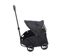 Oreilet Couchette de Compagnie de Compagnie Pliable, 4 Roues Carrier de Chariot à Baldarie avec Canopée pour Petits Chats de Chiens Moyens, Compact pour Chiot (BLACK)