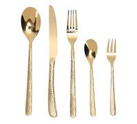 Oreilet D'argenterie Martelée 20 Pièces pour 4 Personnes Ensemble Couverts Acier Inoxydable avec Couteaux Table, Fourchettes, Cuillères, Ensembles D'ustensiles Coutellerie Modernes (GOLD)