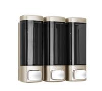 Oreilet Distributeur Manuel de Shampoing et Après-shampooing à 3 Chambres, DistributeurSavon Douche Suspendu 320 ML X 3, Distributeur de Savon Liquide pour Le Corps à Montage Mural