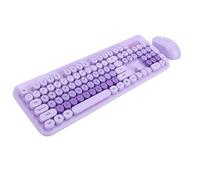 Oreilet Ensemble Clavier et Souris sans Fil, 104 Touches, Clavier et Souris Ergonomiques, Machine à écrire, Touches Rondes, Clavier pour Ordinateur Portable Ordinateur Bureau (Purple)