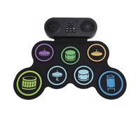 Oreilet Ensemble de Batterie électronique, 9 Tampons D'entraînement de Batterie Rechargeables, Kit de Portable enroulé, Double Haut-parleurs Intégrés, pour Enfants Adultes