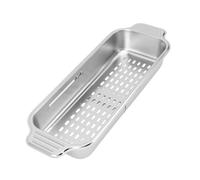 Oreilet Extensible sur le Colonisseur de L'évier, Acier Inoxydable sur le Panier D'assistance D'évier pour la Cuisine, les Légumes de Lavage des Laveurs (S)