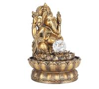 Oreilet Fontaine Table, Statues Ganesh, Fontaine Cascade Bureau avec Lumière LED pour Maison, Bureau, Jardin, Terrasse, Cour, Arrière-Cour, Décoration Feng Shui (Prise UE 220-240v)