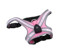 Oreilet Harnais Lumineux pour Chien Gilet Réfléchissant éclairé par LED Multicolore Harnais sécurité Réglable Rechargeable Qui Brille dans Le Noir pour la Marche Nocturne des Chiens (Pink)