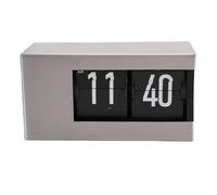 Oreilet Horloge à Bascule de Calendrier, Horloge Numérique Rétro Rabattable de 12 Heures AM PM, Horloges Rotation Automatique Page Vintage pour la Décoration L'hôtel L'école Bureau (Silver)