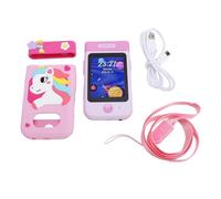 Oreilet Jouet Téléphone Intelligent pour Enfants, écran Tactile 2,8 Pouces 1080P avec Caméra Rabattable 180 °, Lecteur Vidéo Musical, Jeux éducatifs pour Les Tout-Petits et Enfants (Rose Clair)