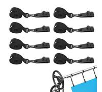 Oreilet Kit D'attachement Moulinet de Couverture Solaire Pool à 8 Pcs, Sangles Couverture Bobine Solaire et Kit Clips avec Crochets, Bretelles Couverture Solaire Piscine Enracinées