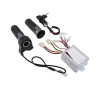 Oreilet Kit de Contrôleur de Vitesse de Moteur brossé 500 W 24 V, Contrôleur brossé pour Vélo électrique avec Poignée d'accélérateur à 3 Vitesses, Interrupteur d'allumage, Modification pour Vélo