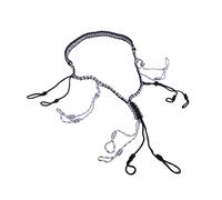 Oreilet Lanière D'appel Canard, Collier en Paracorde tricoté à la Main en Nylon avec 12 Boucles Réglables, pour Appels d'oie en Plein Air, équipement Prédateur, Faisan, Sauvagine (Black)