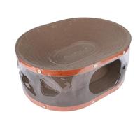 Oreilet Lit à Gratter Ovale pour Chat, Lit en Carton à Gratter Chat, Nid Bol à Jouets à Gratter, Lit Salon Carton ondulé pour Protection Meubles D'intérieur, 22,8 X 17,7 X 9 Pouces