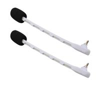 Oreilet Lot de 2 Microphones de Rechange pour Casque de Jeu A40, A40 TR, Microphone à Flèche Amovible Antibruit avec Couvercle en Mousse, Prise Jack 3,5 Mm (White)