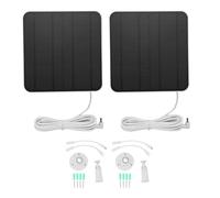 Oreilet Lot de 2 Panneaux Solaires 12W pour Caméra Annulaire, Chargeur de Panneau Solaire pour Caméra sécurité avec DC3,5 X 1,35, USB C, Micro USB, pour Ring Cam Plus, Pro