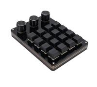 Oreilet Mini 16 Key 3 Knob Gaming Clavier, Clavier Mécanique Macro Wired Macro Programmable, Swappable Blue Switch Swappable, Clavier de Clavier PC personnalisé pour Le Jeu Travail Bureau