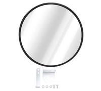 Oreilet Miroir Convexe Mural Grand Angle, Miroir de sécurité Intérieur Rond avec Support Mural pour Garage, Magasin, Entrepôt, Noir (60 cm)