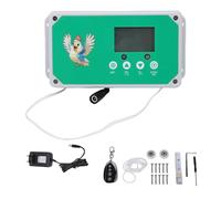 Oreilet Ouvre-Porte Automatique de Poulailler, Kit D'actionneur D'ouverture Porte de Cage de Poulet à Affichage LED avec Programmable, Minuterie, Télécommande, pour Fermes Avicoles (Prise UE 100-240V)
