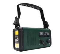Oreilet Radio Météo d'urgence, AM FM NOAA USB Solar Powered Hand Crank Radio avec Batterie 10000mAh, Lampe de Lecture Lampe Poche, Radios Survie Portables pour Intérieur Extérieur