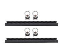 Oreilet Rail de Piste en Aluminium L, 12 Pouces de Piste de Piste avec 4 Raccords à Anneaux de Pote à Un Seul étalon, Rail de Lit de Camion pour Remorque Fermée Camions, Camionnette (Black)