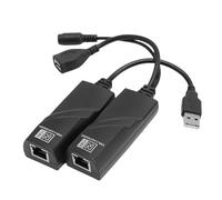 Oreilet Rallonge USB sur Ethernet 100 M, Rallonge USB 2.0 vers Adaptateur Ethernet RJ45 avec Connexion par Câble Réseau Stable CAT5 CAT5E CAT6 Plug and Play (Prise UE)