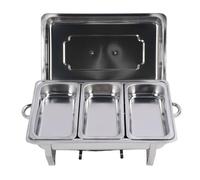 Oreilet Réchauds pour Buffet, Réchauds en Acier Inoxydable et avec Cadre Pliable, Chauffe-plats pour Fêtes, Banquets et événements (3 compartiments 600 ml)
