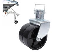 Oreilet Remplacement de Roue à Cric Remorque, Rouleau Remorque Double Roue 6 Pouces Caster, 2000 LB à Languette Jack Roue Hitch Utility Remorles Tourbillonnant pour Pipides 2 Pouces