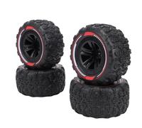 Oreilet Roues Pneus Hexagonaux RC 12 Mm, 4 Pièces Remplacement Pneus Terrain Boueux 3,26 X 1,67 Pouces, Roues Beadlock Antidérapants pour Camion sur Chenilles de Voiture 1/14 1/16 (Black)