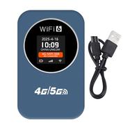 Oreilet Routeur WiFi 4G Portable, Hotspot sans Fil de Haute Vitesse de 300 Mbps avec Batterie de 3000mAh et écran LCD pour Le Camping Business en Ligne Jeu (Blue)