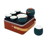 Oreilet Service à thé Chinois Kung Fu, Services à thé KungFu en Céramique avec Tasses, Service à thé Gongfu Portable, Théière Japonaise en Porcelaine à Poignée Latérale pour Voyage