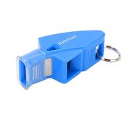Oreilet Sifflet en Plastique, Son Net, Sifflet de Sport de Plein Air Temps, Dispositif de Signalisation Fort avec Lanière Noire et Pince à Doigt pour Arbitres, Entraîneurs, Sauveteurs, Sports (Bleu
