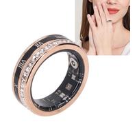 Oreilet Smart Ring Health Tracker, Anneau Tracker Fitness décoré Diamant Premium Ti Steel Diamonds avec Chargement Magnétique, Chiffres Romains Rotation Band de Mariage pour Hommes (8)